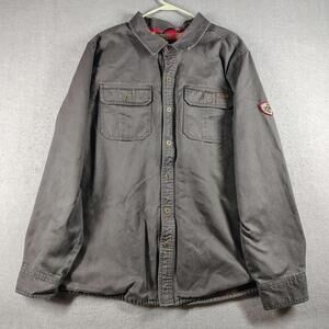 Legendary Whitetails Mens XL Gray Flannel Lined Coat Outdoor Workwear